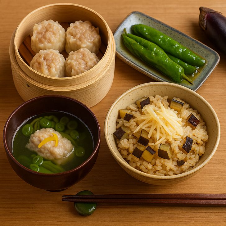 処暑の献立帖｜二十四節気 京都点心福の肉汁焼売で涼味あふれる点心