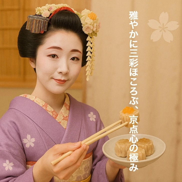 舞妓さんが紹介する京の雅三彩セット 肉汁焼売・だし焼売・海老焼売18個入 雅やかな京都点心 贈答用 高級冷凍シュウマイ