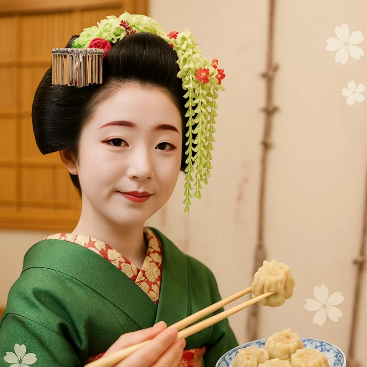 京都点心福の肉汁焼売を電子レンジで温める様子。手軽に本格中華を楽しめる冷凍グルメ。ジューシーな焼売をレンジで簡単調理。